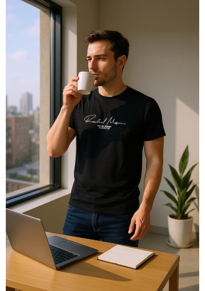 Erkek Slim Fit Enjeksiyon Baskılı Pamuklu T-Shirt indirimleri