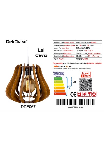 DekorSaat Sarkıt Lal - Ceviz modelleri