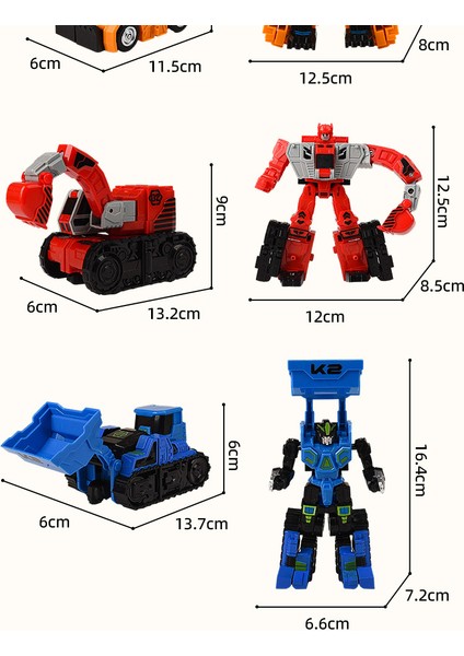 Dönüşüm Robotu Mühendislik Arabası Erkek Çocuklar Için Çocuk Oyuncakları Hediye Eklemler Hareketli Ekskavatör (Yurt Dışından)