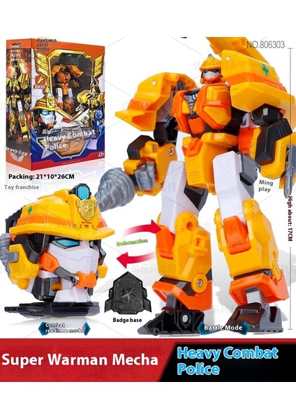 Mini Gizli Servis Süper Troopers King Power 7 Devriye Troopers Oyuncak Polis Arabası Mecha Dönüşüm Robotu (Yurt Dışından)