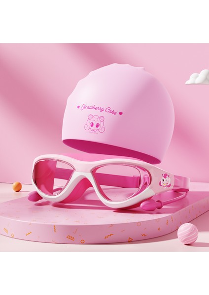 Çocuk Yüzme Gözlüğü Yüzme Şapkası Su Geçirmez Buğu Önleyici Yüzme Gözlükleri Yüzme Dalış Ekipmanları (Yurt Dışından)