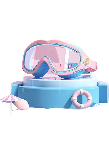 Çocuk Yüzme Gözlüğü Yüzme Şapkası Erkek Kız Yüzme Gözlükleri Su Geçirmez Buğu Önleyici Hd Büyük Çerçeve Dalış Gözlüğü Profesyonel (Yurt Dışından)