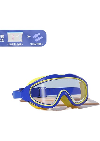 Çocuk Yüzme Gözlüğü Yüzme Şapkası Erkek Kız Yüzme Gözlükleri Su Geçirmez Buğu Önleyici Hd Büyük Çerçeve Dalış Gözlüğü Profesyonel (Yurt Dışından)