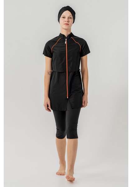 Genç Kız Kısa Kollu Yarı Kapalı Tesettür Mayo 1904 Siyah fiyatları