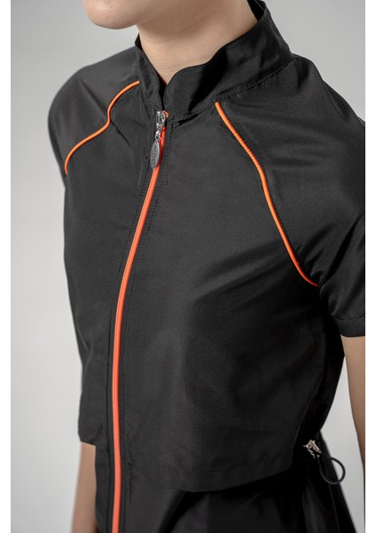 Genç Kız Kısa Kollu Yarı Kapalı Tesettür Mayo 1904 Siyah fırsatları