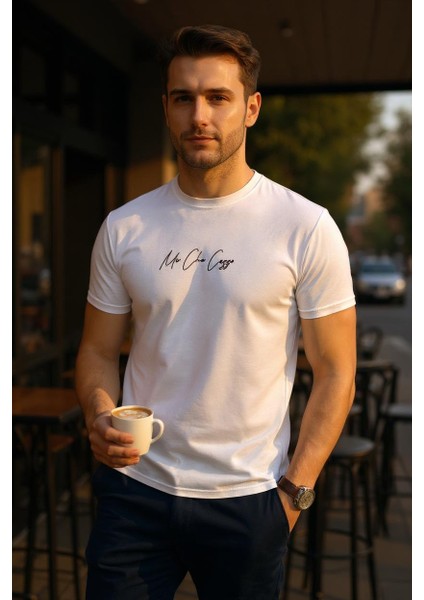 Erkek Slim Fit Enjeksiyon Baskılı Pamuklu T-Shirt fiyatları