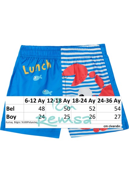 Uv Korumalı Erkek Bebek Deniz Şortu Havuz Şortu 5120 Yengeç MAVI02 modelleri