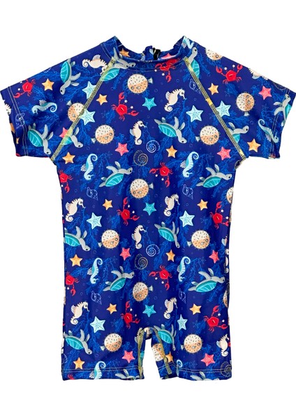 Uv Korumalı Tulum Kısa Kollu Şortlu Çocuk Bebek Yüzücü Mayo C64 Aqua fiyatları