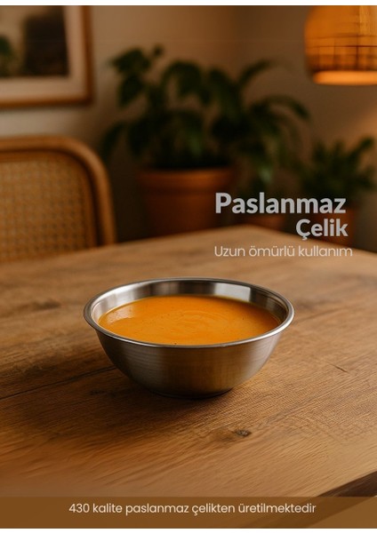 Sağlıklı Paslanmaz Çelik Kase - Dayanıklı Çok Yönlü Çorba, Salata ve Meyve Kabı No 1 fiyatları