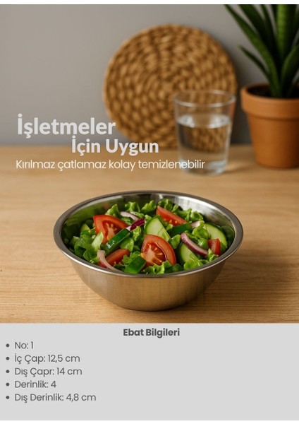 Sağlıklı Paslanmaz Çelik Kase - Dayanıklı Çok Yönlü Çorba, Salata ve Meyve Kabı No 1 fırsatları