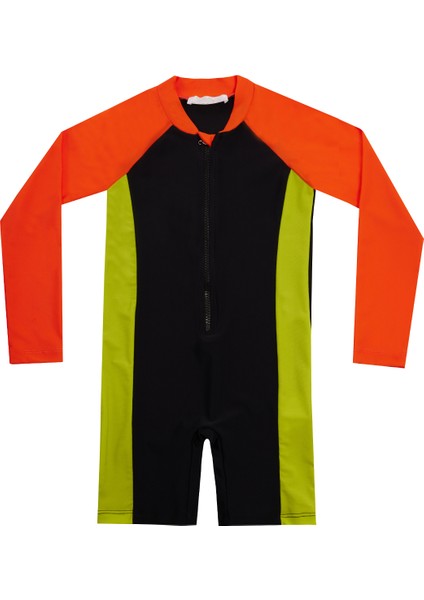 Uv Korumalı Uzun Kollu Şortlu Tulum Bebek Yüzücü Mayo 5236 Siyah fırsatları