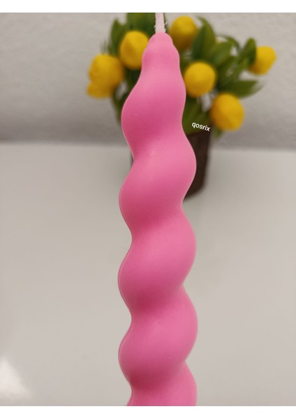 4'lü Pudra Pembe Italyan Burgulu Şamdan Soya Mumu Doğal Kokulu Uzun Çubuk Mum Spiral fiyatları