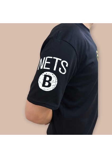 Erkek Oversize Nets Baskılı Pamuklu T-Shirt modelleri