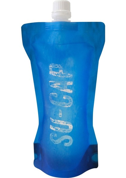 Katlanabilir Mavi Su Şişesi, Hafif, Pratik, 0,47 L, Plastik, Taşıma Kolaylığı