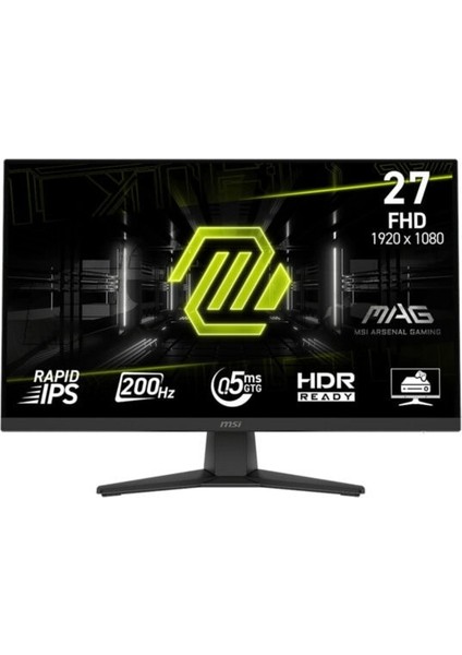 27 MAG 272F 1920x1080 (FHD) 16:9 FLAT RAPID IPS 200HZ 0.5MS (GTG) FREESYNC PREMIUM GAMING MONITOR