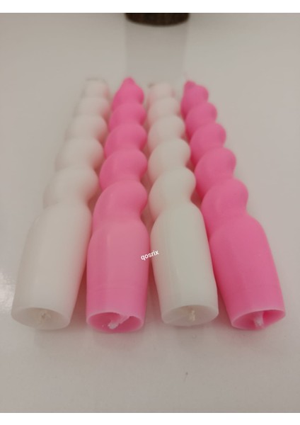 4'lü Beyaz Pudra Pembe Italyan Burgulu Şamdan Soya Mumu Doğal Kokulu Uzun Çubuk Konik Burgu Spiral Mum fiyatları