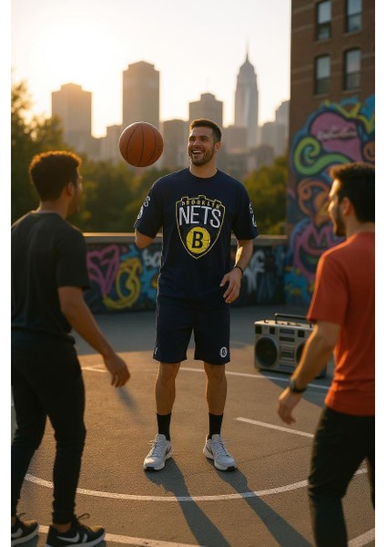 Erkek Oversize Nets Baskılı Pamuklu T-Shirt fırsatları