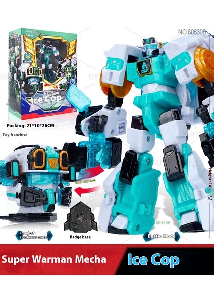 Mini Gizli Servis Süper Troopers King Power 7 Devriye Troopers Oyuncak Polis Arabası Mecha Dönüşüm Robotu (Yurt Dışından)