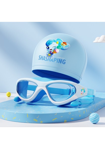 Çocuk Yüzme Gözlüğü Yüzme Şapkası Su Geçirmez Buğu Önleyici Yüzme Gözlükleri Yüzme Dalış Ekipmanları (Yurt Dışından)