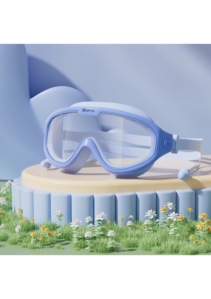 Çocuk Su Geçirmez Buğu Önleyici Yüzme Gözlüğü Yüzme Şapkası Seti Yüzme Özel Ekipmanı (Yurt Dışından)