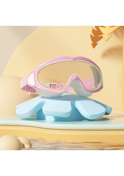 Çocuk Yüzme Gözlükleri Su Geçirmez Buğu Önleyici Hd Büyük Çerçeve Yüzme Gözlükleri Erkek ve Kız Çocukları Için Profesyonel Dalış Yüzme Şapkası (Yurt Dışından)