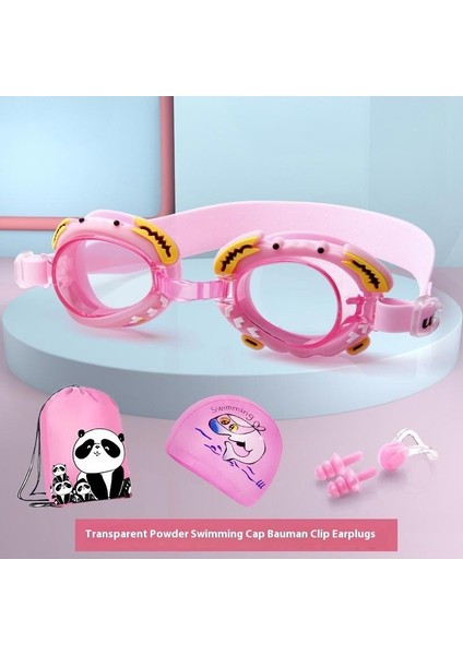 Çocuk Yüzme Gözlüğü Erkek Kız Yüzme Gözlüğü Yüzme Şapkası Seti Bebek Su Geçirmez Buğu Önleyici Yüzme Gözlükleri Yüzme Ekipmanları (Yurt Dışından)