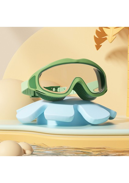 Çocuk Yüzme Gözlükleri Su Geçirmez Buğu Önleyici Hd Büyük Çerçeve Yüzme Gözlükleri Erkek ve Kız Çocukları Için Profesyonel Dalış Yüzme Şapkası (Yurt Dışından)