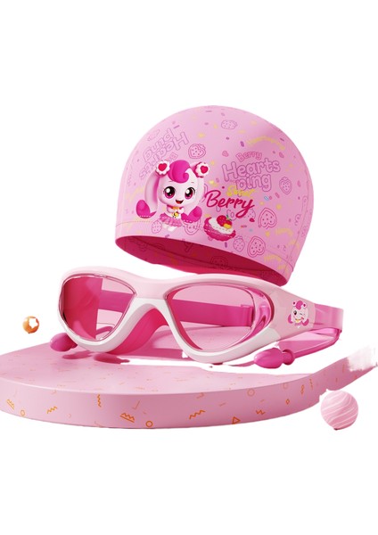 Çocuk Yüzme Gözlüğü Yüzme Şapkası Su Geçirmez Buğu Önleyici Yüzme Gözlükleri Yüzme Dalış Ekipmanları (Yurt Dışından)