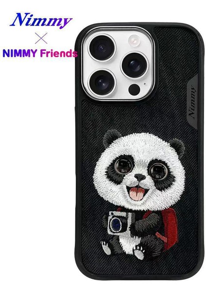iPhone 16 Pro Uyumlu 3D Göz Panda Detaylı Gerçek Nakış İşlemeli Kabartmalı New Big Eyes Kılıf