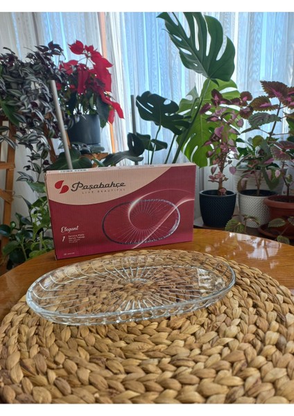 Şeffaf cam servis tabağı, BPA free, şık ve kullanışlı 1 parça modelleri