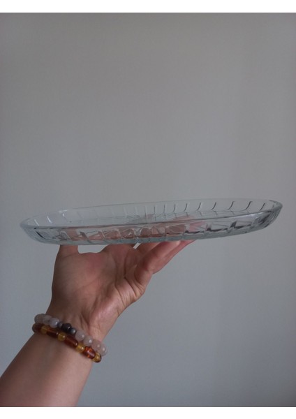 Şeffaf cam servis tabağı, BPA free, şık ve kullanışlı 1 parça