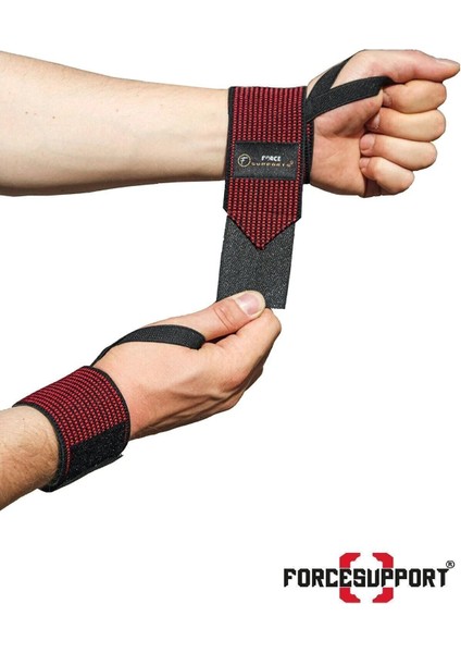 Kırmızı Siyah Crossfit Ağırlık Destek Bilekliği, 2'li set