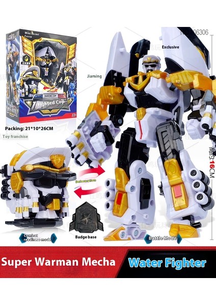 Mini Gizli Servis Süper Troopers King Power 7 Devriye Troopers Oyuncak Polis Arabası Mecha Dönüşüm Robotu (Yurt Dışından)