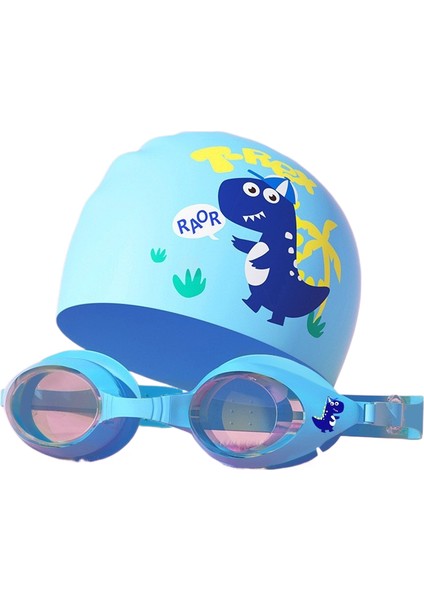 Çocuk Yüzme Gözlüğü Yüzme Şapkası Su Geçirmez Buğu Önleyici Yüzme Gözlükleri Yüzme Dalış Ekipmanları (Yurt Dışından)