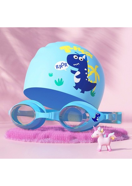 Çocuk Yüzme Gözlüğü Yüzme Şapkası Su Geçirmez Buğu Önleyici Yüzme Gözlükleri Yüzme Dalış Ekipmanları (Yurt Dışından)