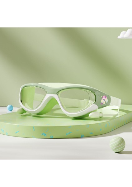 Çocuk Yüzme Gözlüğü Yüzme Şapkası Su Geçirmez Buğu Önleyici Yüzme Gözlükleri Yüzme Dalış Ekipmanları (Yurt Dışından)