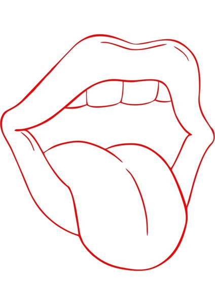 Dil Araba Sticker 17X17 cm Kırmızı