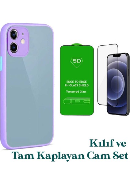 Apple iPhone 12 Uyumlu Montreal Kılıf ve Tam Kaplayan Cam Set