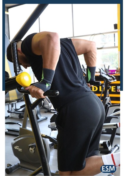 Elastik Örme Bileklik, Spor ve Fitness İçin, Çift Taraflı, Siyah Renk