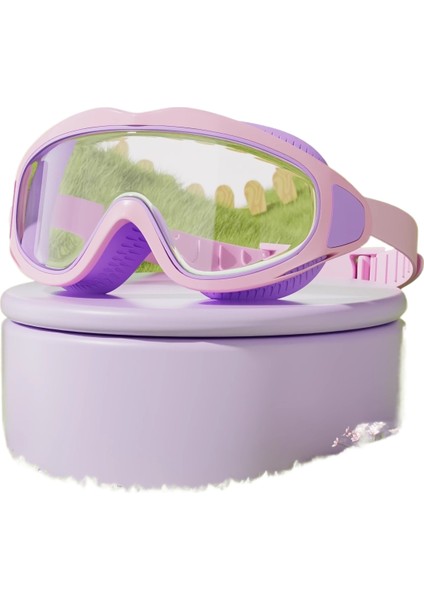 Çocuk Yüzme Gözlüğü Yüzme Şapkası Erkek Kız Yüzme Gözlükleri Su Geçirmez Buğu Önleyici Hd Büyük Çerçeve Dalış Gözlüğü Profesyonel (Yurt Dışından)