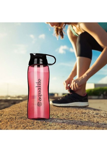 Kırmızı 750ml Şeffaf Su Şişesi, Hafif ve Tasarım