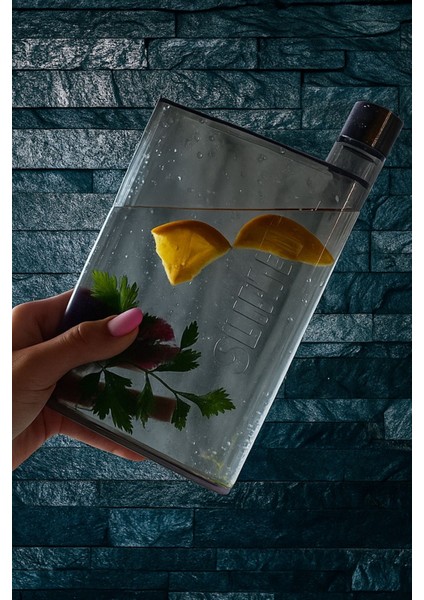 Şeffaf 420 ML motivasyonel spor şişesi, plastik, hafif ve tasarım