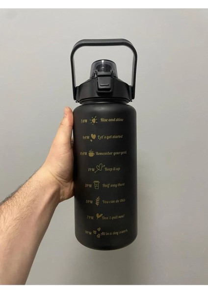 2L Siyah Spor Su Şişesi, BPA İçermez, Hafif ve , Tritan, Salonda Kullanım