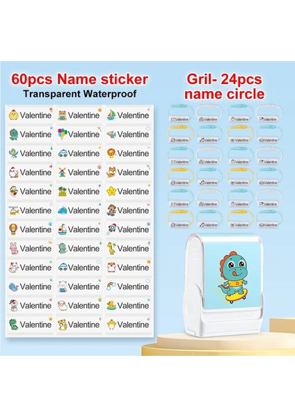 Özelleştirilmiş Kids Adı Damga Kişiselleştirilmiş Su Geçirmez Damla Okul Tekdüzen Elbiseler Logo Shoose Etiketleri Kişiselleştirilmiş Mürekkep Ped Damgaları Renk: Mavi Kız Set-A (Yurt Dışından)