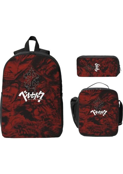 3pcs Berserks Erkek Kız Kalem Kutuları Için Merch Sırt Çantası Seti Ilkokul Öğrencileri Için Öğle Yemeği Kutusu ile Kitap Çantası Setleri Knapsackcolor: Gösterildiği Gibi (Yurt Dışından)