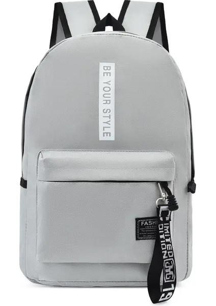 2024 Okula Dönüş Sezonu Büyük Kapasiteli Öğrenci Sırt Çantası Sıradan Düz Renk Oxford Sırt Çantası Çok Fonksiyonel Basit Çanta Renk: F-Bag-Grey (Yurt Dışından)