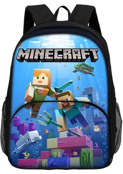 Anime M-My W-Worlds Backpack 3D Okul Çanta Setleri Genç Erkek Kızlar M-Mines Karikatür Çocuk Okul Çantaları Çocuk Mochilas Renk: Berrak (Yurt Dışından)