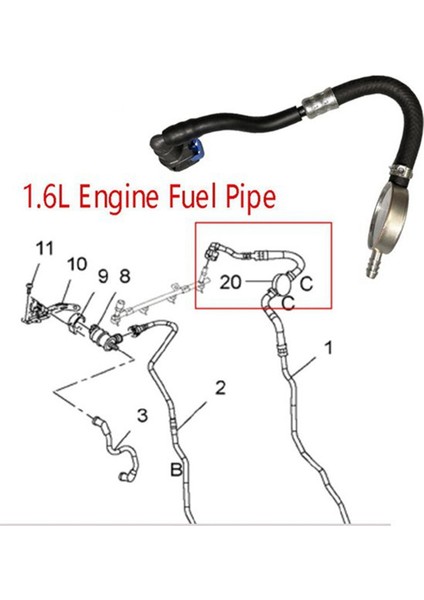 Yeni Yüksek Kaliteli Araba Yakıt Temini Ön Borusu Benzin Borusu Vanalı 13375051 Chevrolet Cruze Buick Yinglang 1.6 Için (Yurt Dışından) modelleri