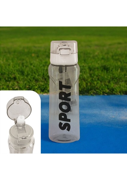 Gri 700ml paslanmaz çelik matara, hafif ve tasarım, pipetli kullanım