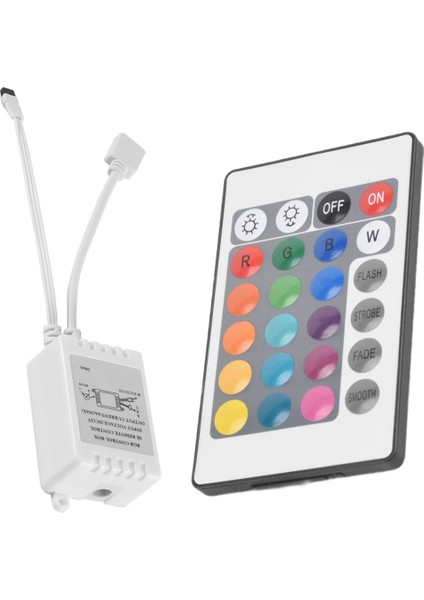 24 Tuşlu Uzaktan Kumanda + DC12V LED Kontrol Cihazı Rgb Kontrol Kutusu Ir Işık Şeridi Kontrol Cihazı 5050 2835 Rgb Işık Şeridi Için (Yurt Dışından)
